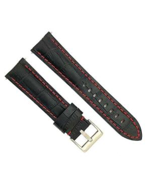 Watch Strap Diloy 395.53.24 Red Schwarz Rot 24 mm
