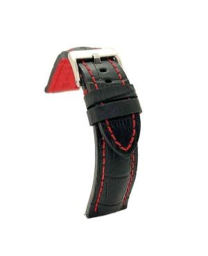Watch Strap Diloy 395.53.24 Red Juoda Raudona 24 mm image 1