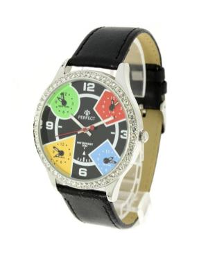 Women Fashion Quartz Analog Watch PERFECT PRF-K05-034 Schwarz Dial 42mm