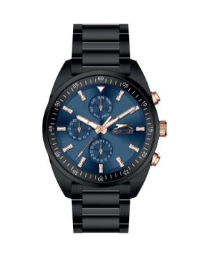 Men Klassisch Quartz Analog Watch SLAZENGER SL.9.2040.2.01 Blau Dial 44mm