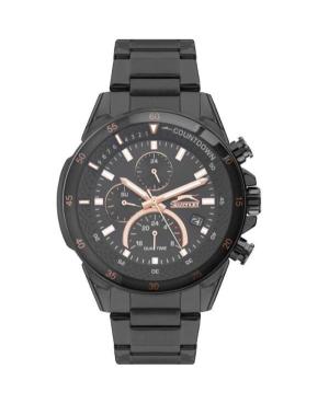 Men Fashion Klassisch Quartz Analog Watch SLAZENGER SL.9.2056.2.03 Schwarz Dial 49mm