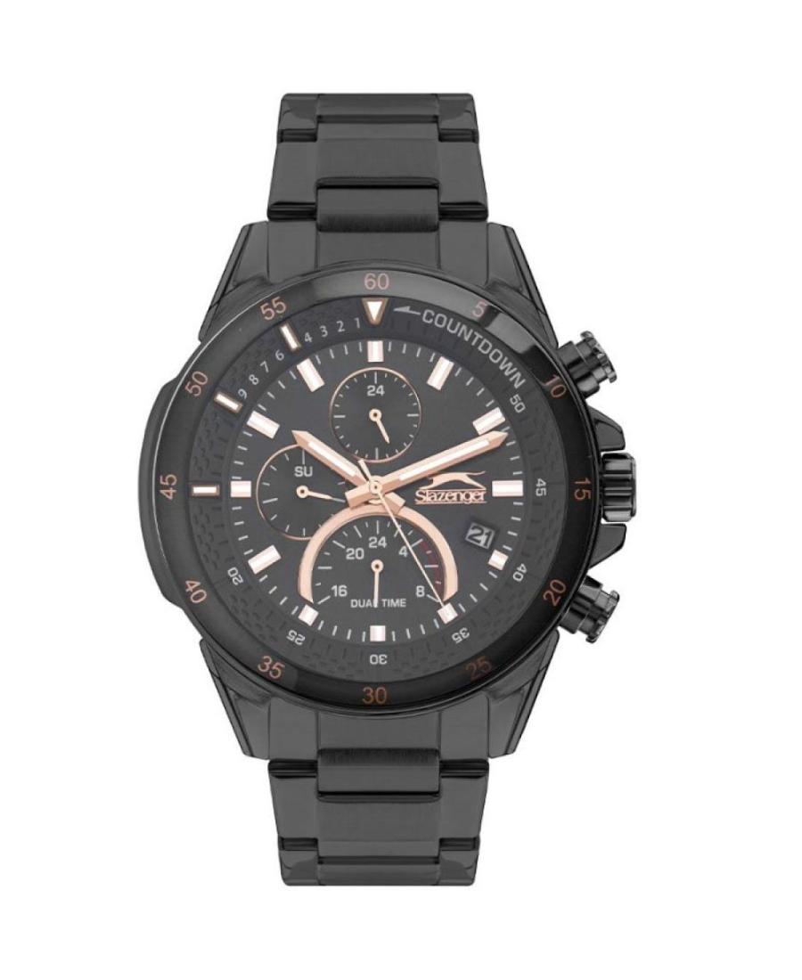 Men Fashion Klasické Quartz Analog Watch SLAZENGER SL.9.2056.2.03 Černá Dial 49mm