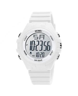 Men Sports Quartz Digital Watch Alarm SKMEI 1715WT Silver color Dial 44mm