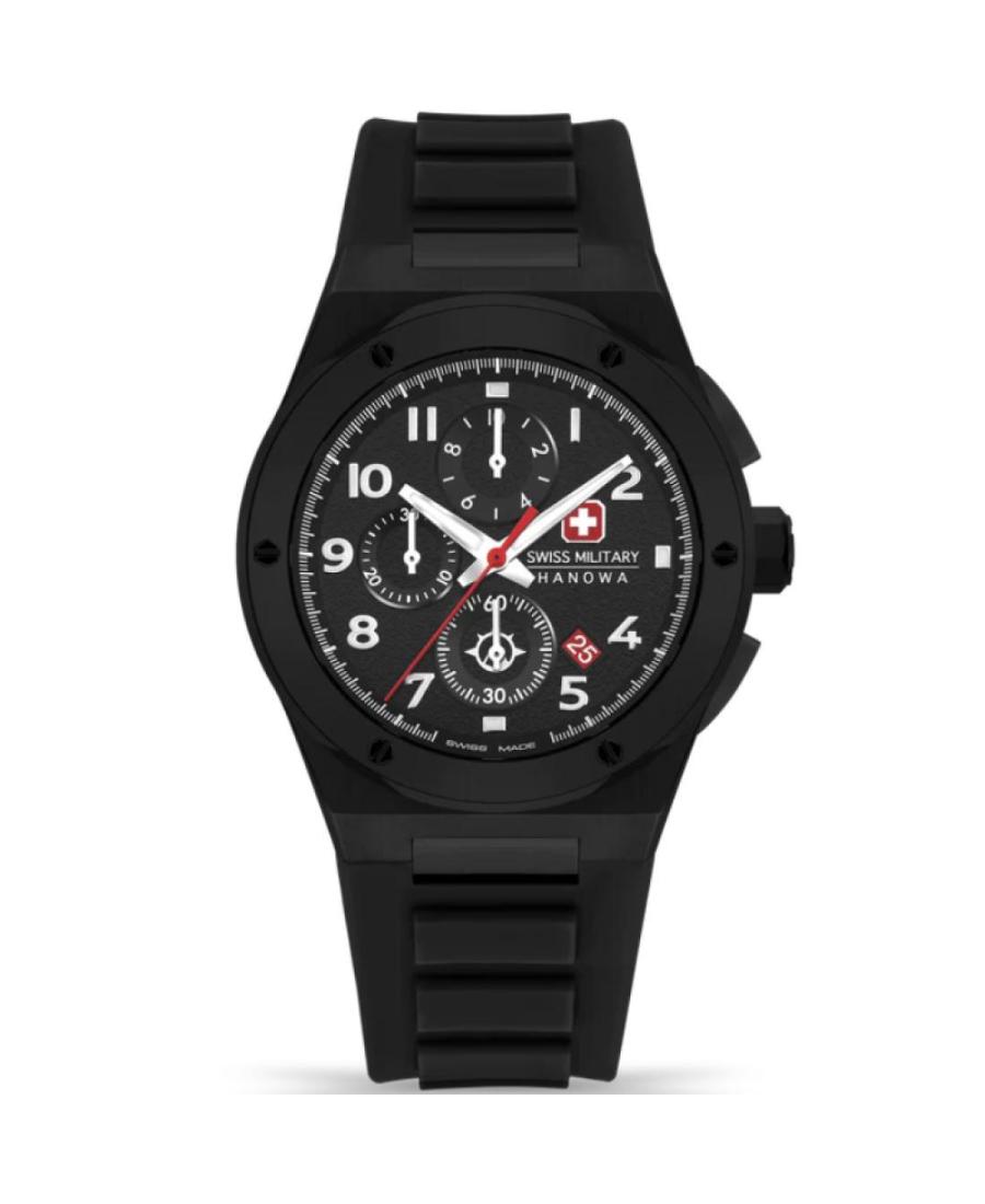 Men Swiss Quartz Analog Watch SWISS MILITARY HANOWA SMWGO2102030 Schwarz Dial 43mm