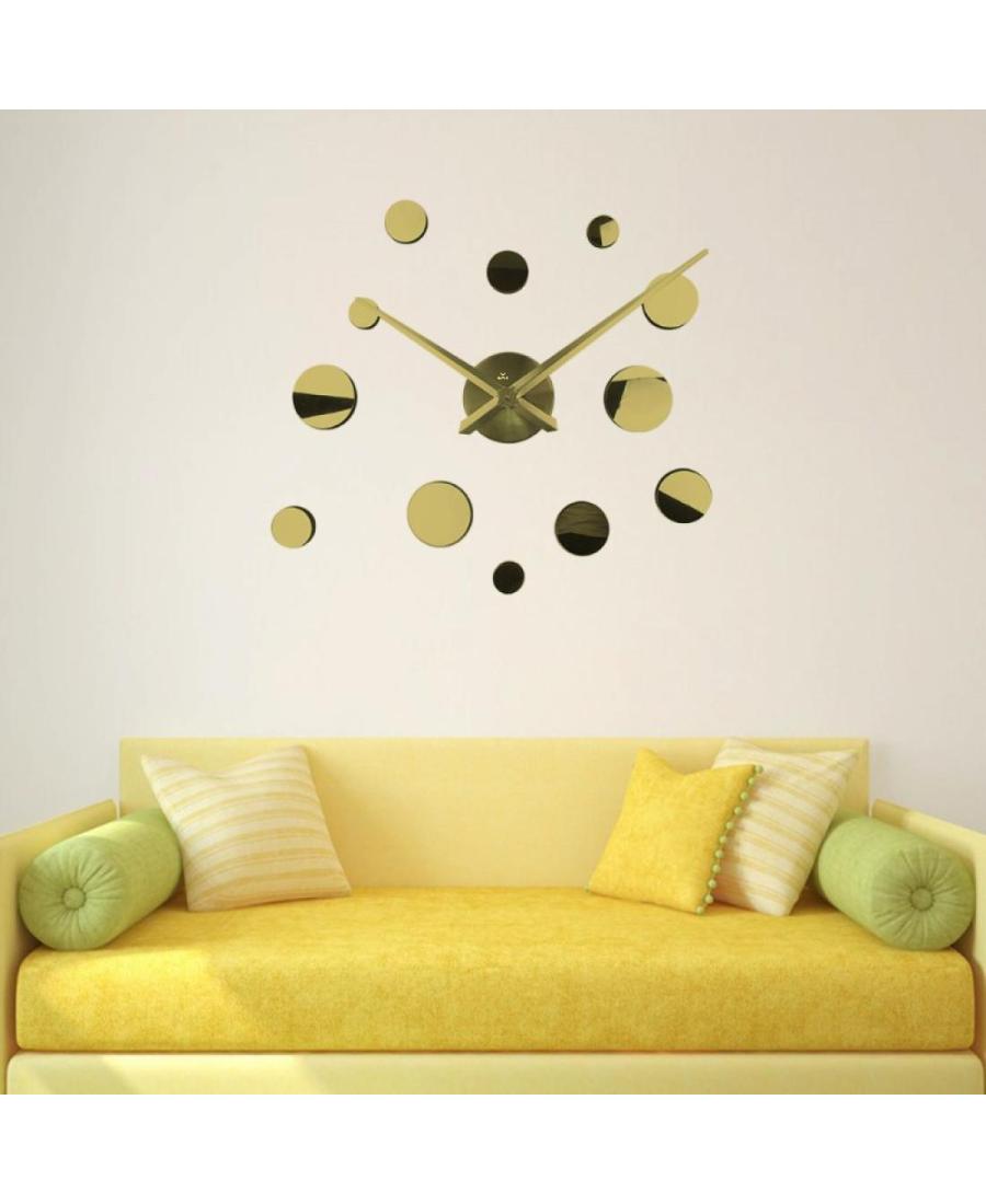 JULMAN Extra Large Wall Clock - Hands T4329G Plastic Geltonas Metal Gold color