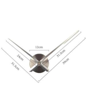 JULMAN Large Wall Clock - Hands T4236L Metal Plastic Black