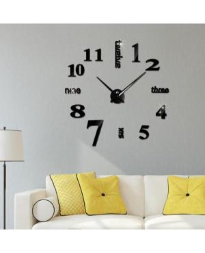 JULMAN Large Wall Clock - Hands T4215B Metal Black Plastic Metalinis Juoda