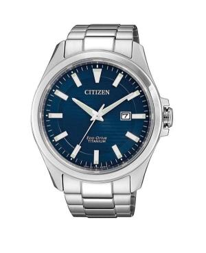 Vyriškas Klasikinis Japoniškas Kvarcinis Rodyklinis Watch CITIZEN BM7470-84L Mėlyna Dial 43mm