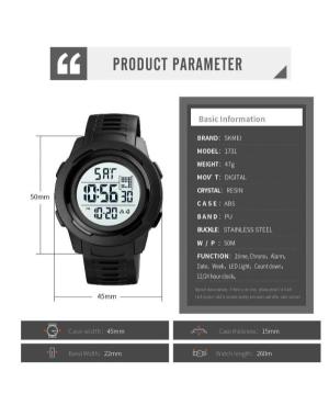 Мужские Спортивные Наручные Часы SKMEI 1731BKWT изображение 1