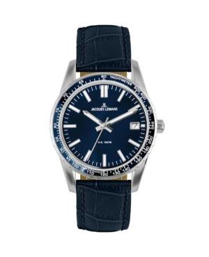 Мужские Классические Кварцевые Часы JACQUES LEMANS 1-2022.1D Синий Циферблат 46mm
