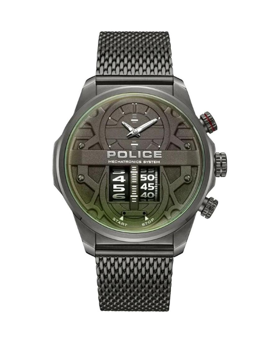 Men Fashion Quartz Digital Watch POLICE PEWJG0006503 Silver color Dial 44mm