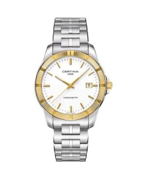 Men Klasické Luxury Swiss Quartz Analog Watch Chronograph CERTINA C902.451.41.011.00 Bílá Dial 40mm