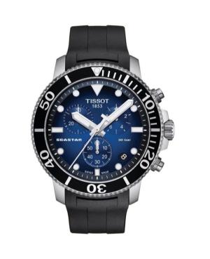 Mężczyźni klasyczny sportowy Diver Szwajcar kwarcowy analogowe Zegarek Chronograf TISSOT T120.417.17.041.00 Niebieska Wybierz 45