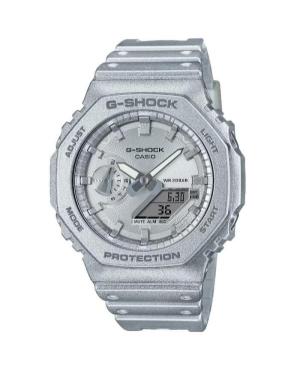 Men Sports Functional Diver Japan Quartz Digital Watch Timer CASIO GA-2100FF-8AER G-Shock Silver Dial 45mm