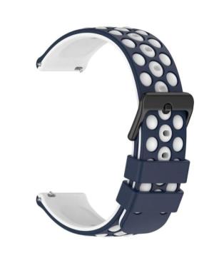Watch Strap Diloy SBR43.05.22 Silicone White Silikonas Mėlyna Balta 22 mm