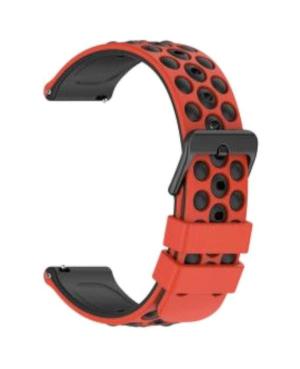 Watch Strap Diloy SBR43.06.22 Black Red 22 mm