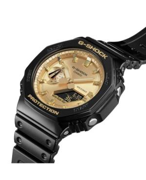Vyriškas Sportinis Su funkcijomis Diver Japoniškas Kvarcinis Digital Watch Timer CASIO GA-2100GB-1AER G-Shock Gold color Dial 7m image 2