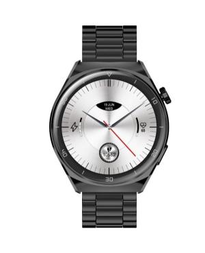 Mężczyźni Moda sportowy Funkcjonalny Smart Zegarek kwarcowy cyfrowe Zegarek GARETT V12 Black steel Czarny Wybierz 49mm