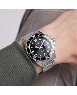Vyriškas Sportinis Diver Japoniškas Kvarcinis Rodyklinis Watch CASIO MDV-107D-1A1VEF Juodas Dial 44mm image 3