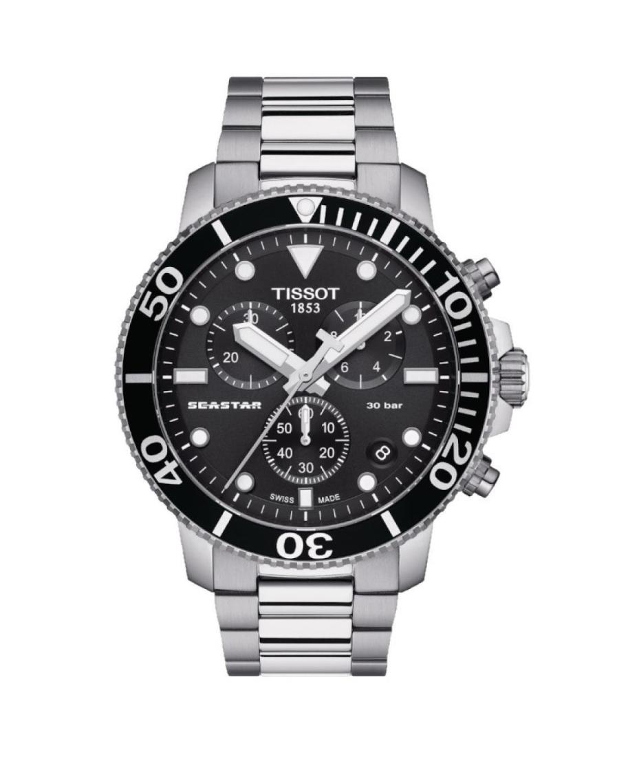 Men Klassisch Sports Diver Swiss Quartz Analog Watch Chronograph TISSOT T120.417.11.051.00 Schwarz Dial 45mm