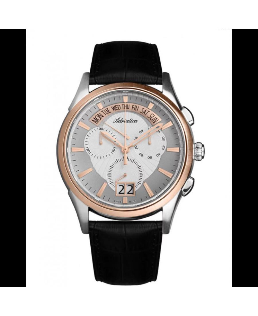 Mężczyźni Classic Analog klasyczny Szwajcar kwarcowy Zegarek Chronograf ADRIATICA Biały Wybierz 45mm A1193.R213CH