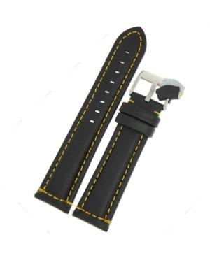 Watch Strap Diloy 393.55.20 Yellow Gelb Schwarz 20 mm