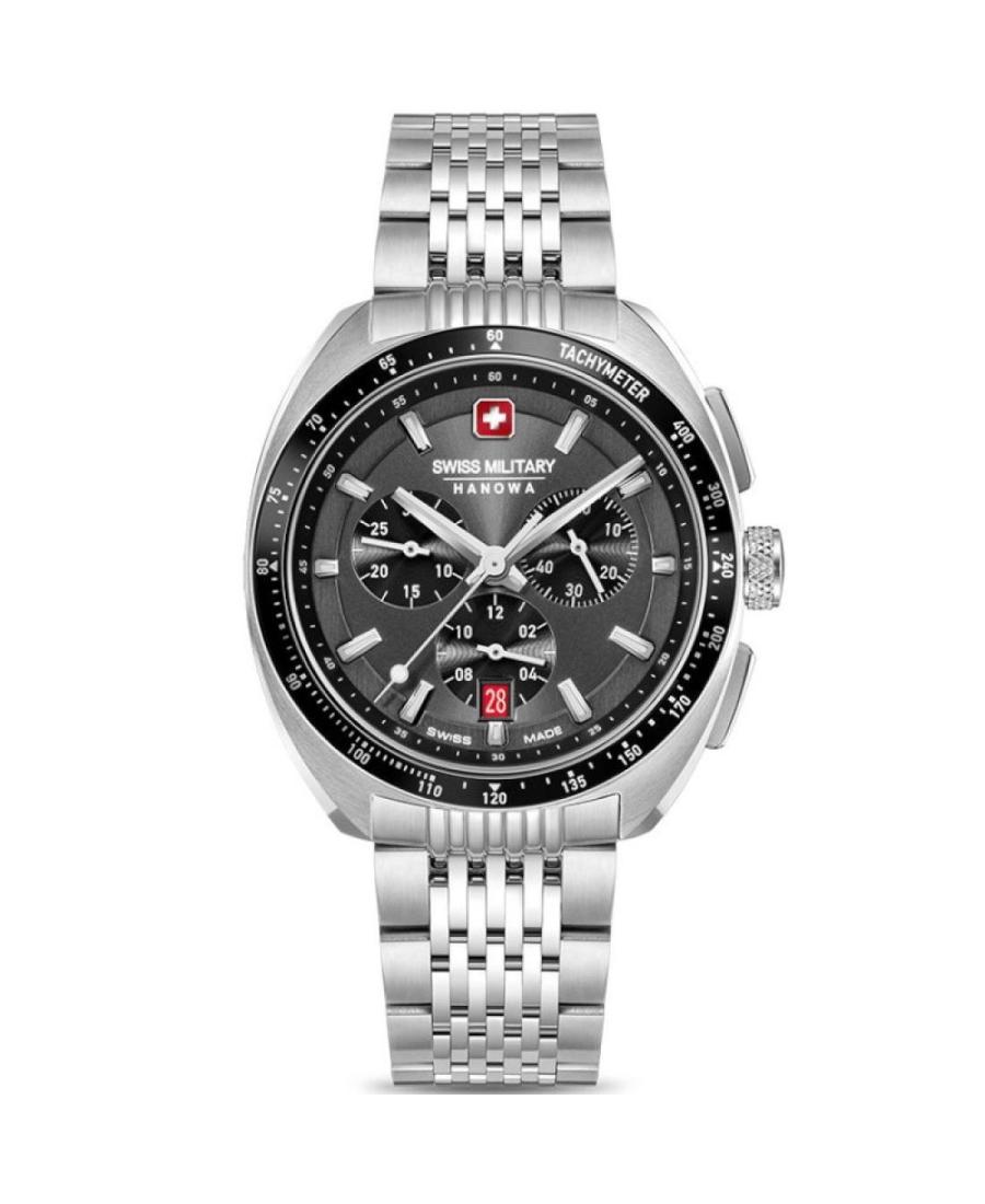 Men Classic Sports Swiss Quartz Analog Watch Chronograph SWISS MILITARY HANOWA SMWGI0003302 Silver color Dial 41mm