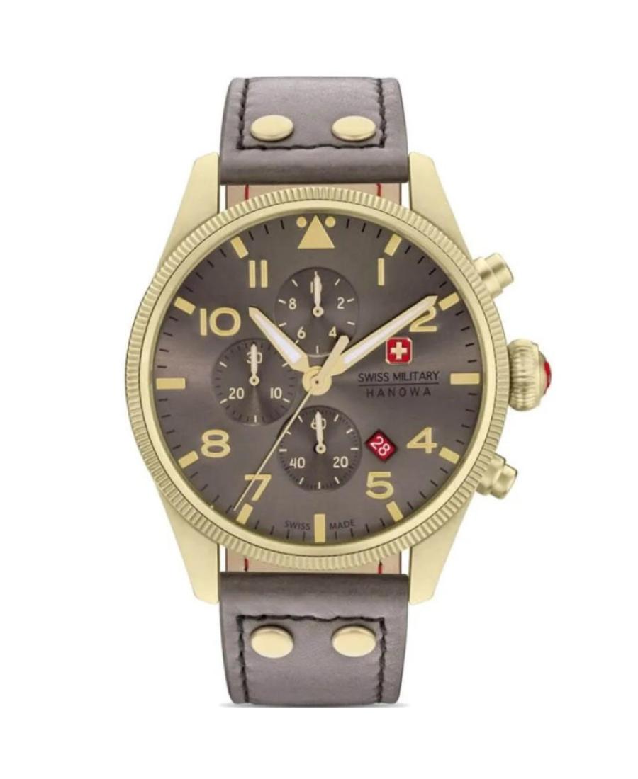Mężczyźni klasyczny Szwajcar kwarcowy analogowe Zegarek Chronograf SWISS MILITARY HANOWA SMWGC0000410 Brązowy Wybierz 43mm