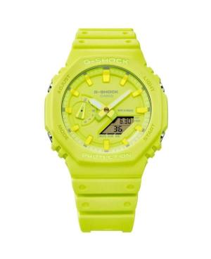 Vyriškas Sportinis Su funkcijomis Diver Japoniškas Kvarcinis Digital Watch Timer CASIO GA-2100-9A9ER G-Shock Gold color Dial 7mm image 6