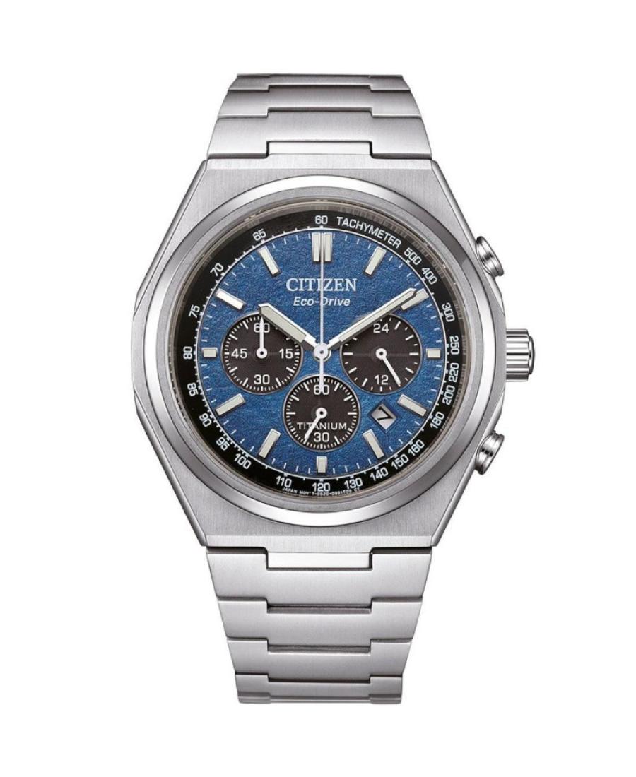 Vyriškas Klasikinis Japoniškas Elektroninis, Solar Rodyklinis Watch Chronograph CITIZEN CA4610-85L Mėlyna Dial 42.5mm