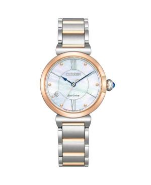 Kobiety klasyczny Japonia bateria słoneczna analogowe Zegarek CITIZEN EM1074-82D Niebieska Wybierz 30mm
