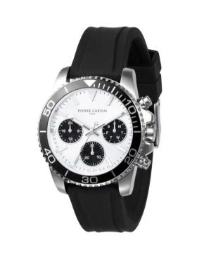 Men Sports Quartz Analog Watch PIERRE CARDIN CNI.0001 Silver Dial 40mm