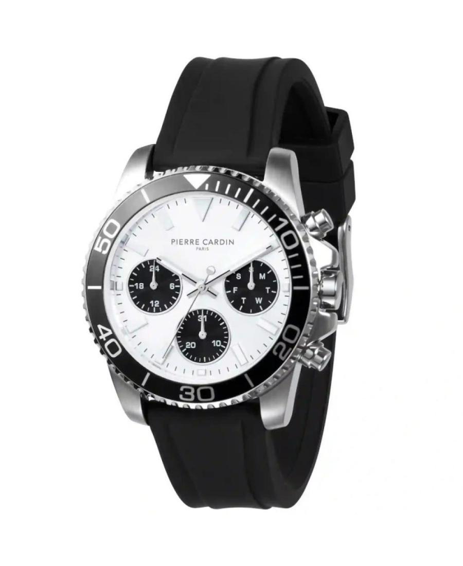 Men Sports Quartz Analog Watch PIERRE CARDIN CNI.0001 Silver Dial 40mm