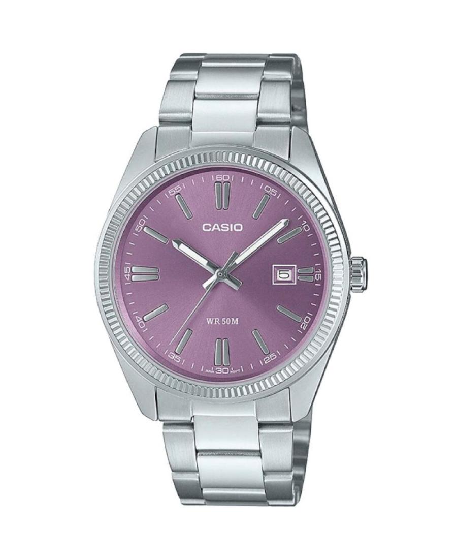 Vyriškas Klasikinis Japoniškas Kvarcinis Rodyklinis Watch CASIO MTP-1302PD-6AVEF Violetinis Dial 38mm