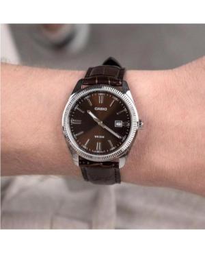 Men Klasické Japan Quartz Analog Watch CASIO MTP-1302PL-5AVEF Hnědá Dial 38.5mm image 3