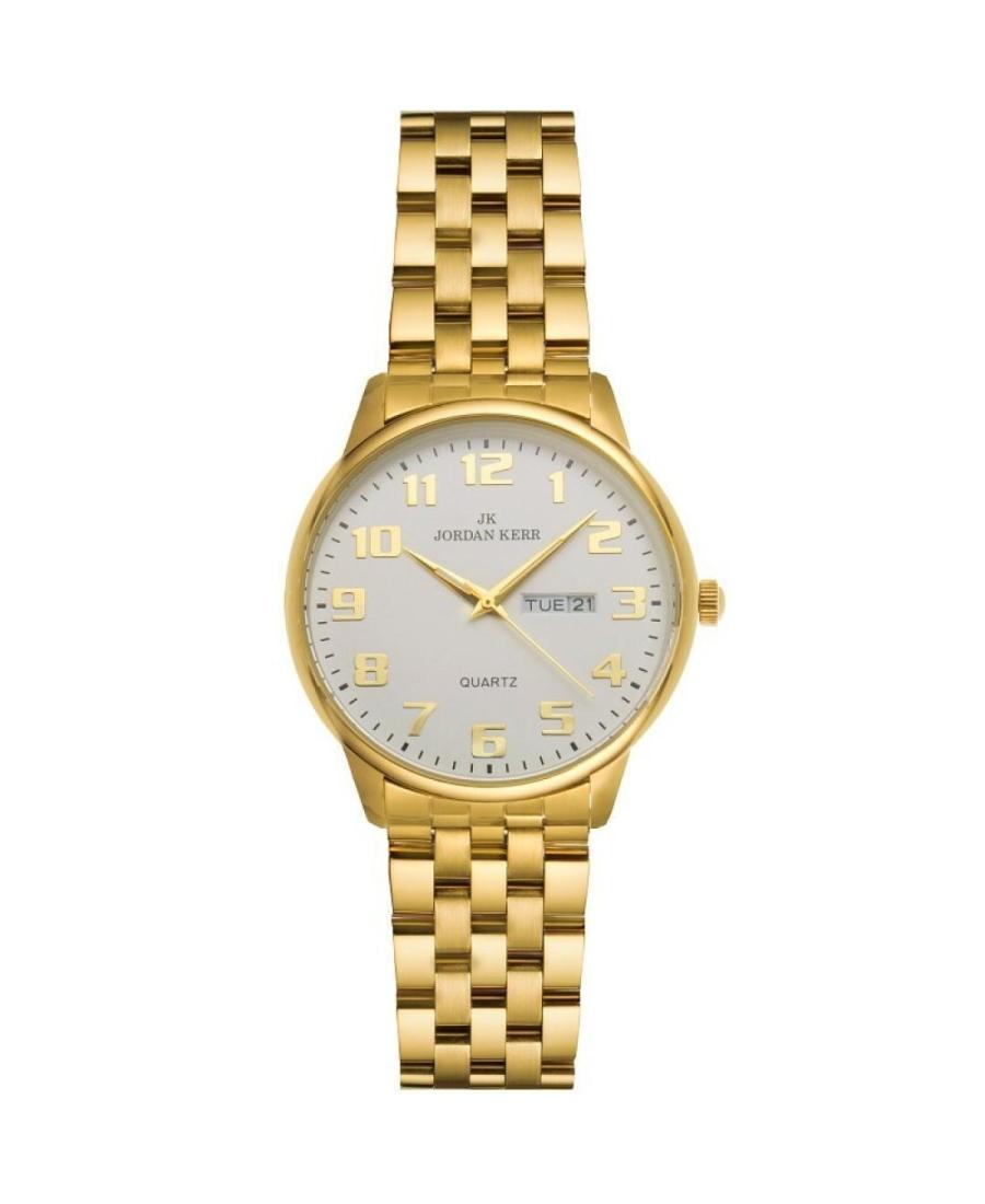 Men Classic Quartz Analog Watch JORDAN KERR L1055/IPG White Dial 40mm