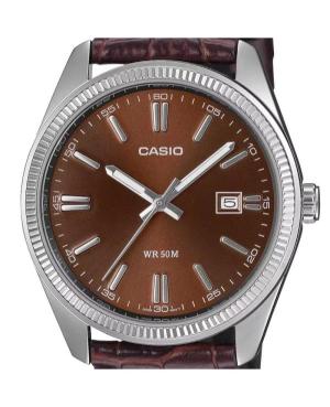 Men Klasické Japan Quartz Analog Watch CASIO MTP-1302PL-5AVEF Hnědá Dial 38.5mm image 6