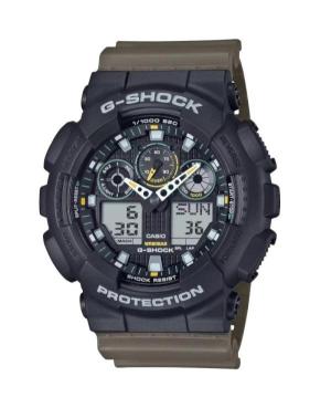Mężczyźni sportowy Funkcjonalny Diver Japonia kwarcowy analogowe Zegarek Timer CASIO GA-100TU-1A3ER G-Shock Czarny Wybierz 51mm