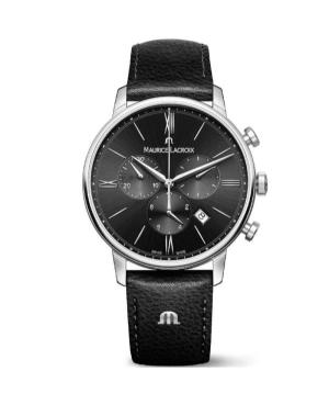 Men Classic Luxury Swiss Quartz Analog Watch Chronograph MAURICE LACROIX EL1098-SS001-310-1 Black Dial 40mm