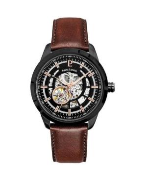 Men Fashion Klassisch Automatic Analog Watch Skeleton PIERRE LANNIER 330D434 Schwarz Dial 44mm