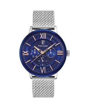 Men Klasické Quartz Analog Watch Chronograph PIERRE LANNIER 253C168 Modrá Dial 42mm