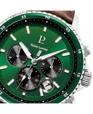 Men Fashion Klasické Quartz Analog Watch Chronograph PIERRE LANNIER 227G164 Zelená Dial 44mm image 4