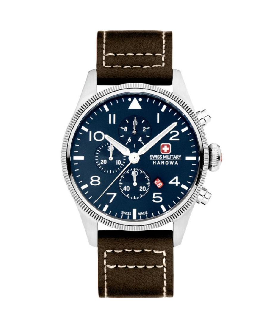 Mężczyźni klasyczny Szwajcar kwarcowy analogowe Zegarek Chronograf SWISS MILITARY HANOWA SMWGC0000402 Niebieska Wybierz 43mm