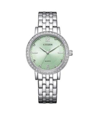 Women Classic Japan Quartz Analog Watch CITIZEN EL3100-55X Green Dial