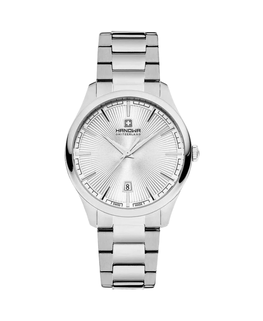 Men Klassisch Quartz Watch HANOWA HAWUH0001702 Silver Dial 40mm
