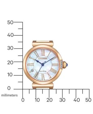 Moteriškas Klasikinis Japoniškas Elektroninis, Solar Rodyklinis Watch CITIZEN EM1063-89D Perlamutrinis Dial 30mm image 3