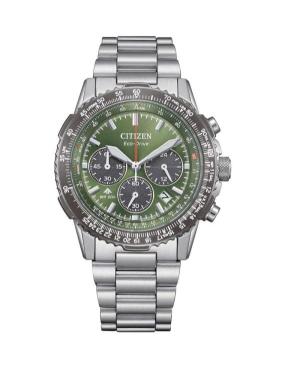 Mężczyźni sportowy Diver Japonia bateria słoneczna analogowe Zegarek Chronograf CITIZEN CA4664-60W Zielony Wybierz 40mm
