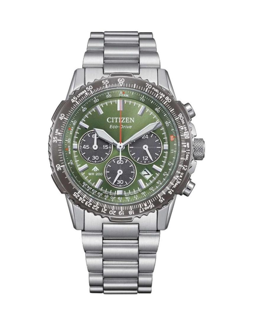 Kobiety sportowy Diver Japonia bateria słoneczna analogowe Zegarek Chronograf CITIZEN CA4664-60W Zielony Wybierz 40mm