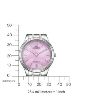 Women Klasické Japan Eco-Drive Analog Watch CITIZEN EM0411-71X Růžová Dial 34mm image 5