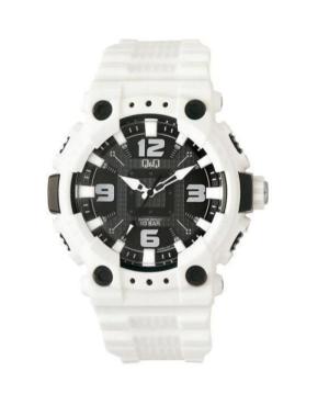 Sports Japan Quartz Analog Watch Q&Q GW82J003Y Black Dial 46mm